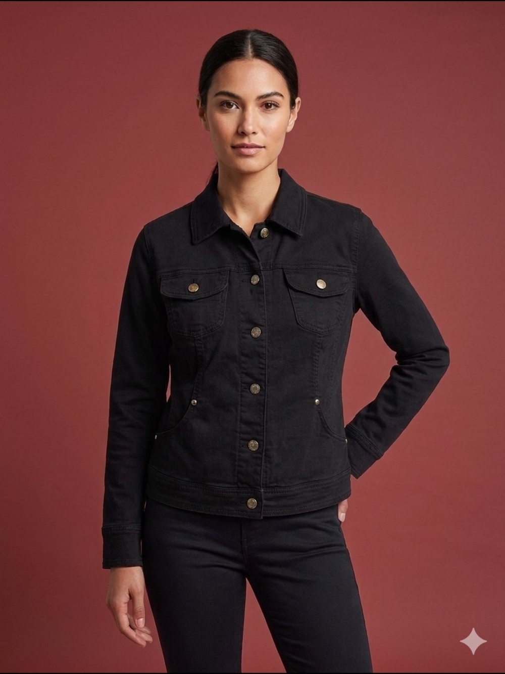 Live a Little Black Jacket with Button Front